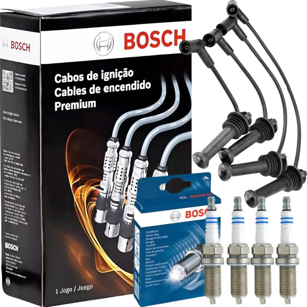 Vela + Cabo de Vela - Kit Jogo Cabo E Vela Bosch New Fiesta 1.5 1.6 Sigma 2010/...