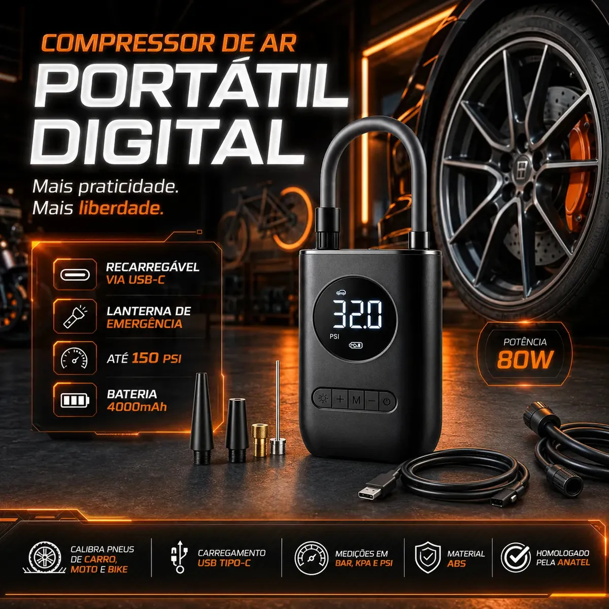 Mini Compressor de AR portátil